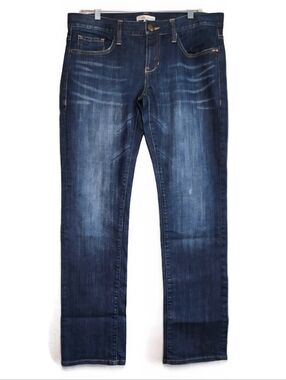 Cabi Mid-Rise Straight Leg Medium Dark Blue Wash Mid-Rise Denim Jeans Style 513